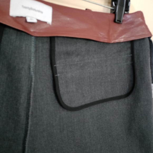 Anthropologie Twenty Six Hundred Brown Soft Faux Leather Cargo Skort XL Edgy - Picture 10 of 15